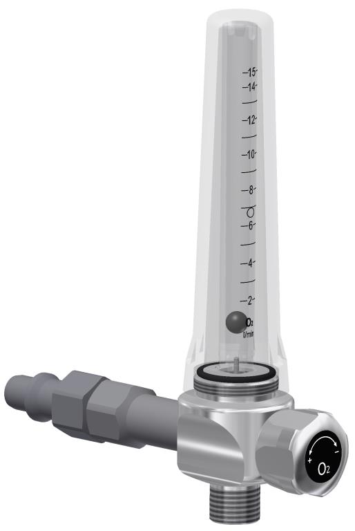 Flowmeter, NF, O2, 0-15l/min