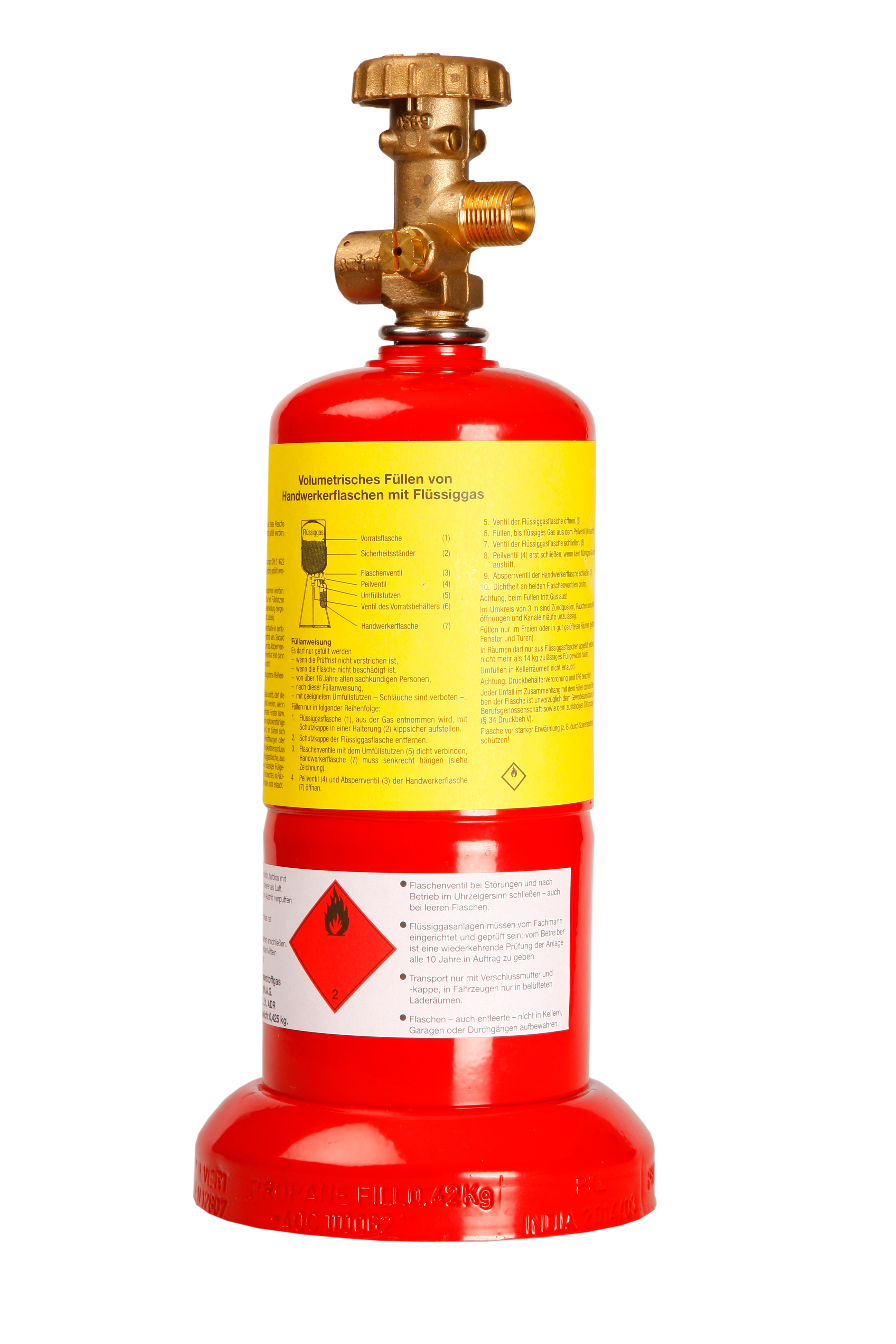 Propan-Flasche 425g mit Fuß + Haken